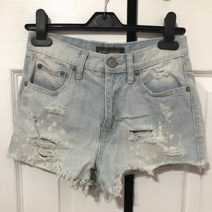 Aero cheeky distressed jean shorts high rise